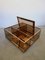 Living Room Coffee Table in Brass and Smoked Glass with Storage, 1970s 4