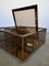 Living Room Coffee Table in Brass and Smoked Glass with Storage, 1970s 10