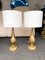 Italian Gold Twisted Murano Glass Table Lamps. 1960s, Set of 2 1