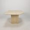 Table Basse Octogone en Travertin, Italie, 1980s 9