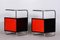 Black & Red Bedside Tables from Vichr & Spol, Czechia, 1930s, Set of 2 6