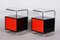 Black & Red Bedside Tables from Vichr & Spol, Czechia, 1930s, Set of 2 5