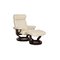 Leather Arion Armchair with Relax Function & Stool in Cream from Stressless, Set of 2 1