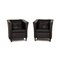 Black Leather Armchairs from Molinari, Set of 2 1
