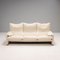 Maralunga Cream Leather Sofa, Armchair and Footstool by Vico Magistretti for Cassina, Set of 3 3