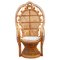 Italian Papasan Bamboo Wicker Lounge Chair, 1970s 1