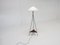Lámpara de pie vintage de los años 60 con base triangular y pantalla plisada., Imagen 2