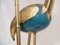 Vintage Flamingo Turquoise and Gold Lamp Lamp by Antonio Pavia, 1970s 5