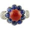 Coral White Gold Flower Shaped Fashion Ring 1