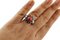 Bague Fashion en Forme de Fleur en Or Blanc et Corail 7