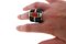 Onyx Diamant Korallen Smaragd Gold Ring 4