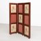 20th Century Wood & Hand Painted Fabric Folding Room Divider 8