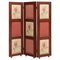 20th Century Wood & Hand Painted Fabric Folding Room Divider 1