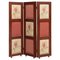 20th Century Wood & Hand Painted Fabric Folding Room Divider, Image 1