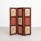 20th Century Wood & Hand Painted Fabric Folding Room Divider 2