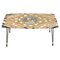 Mid-Century Italian Inlaid Marble Coffee Table with Metal and Brass Finish, 1950s 1