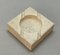 Quadratischer italienischer Mid-Century Aschenbecher aus weißem Travertin Marmor nach Mannelli, 1970er 10