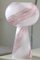 Lámpara de mesa vintage con globo de cristal de Murano rosa, Imagen 4