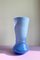 Vintage mundgeblasene blaue Vintage Opalglas Vase H: 30 cm 1