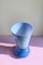 Vintage mundgeblasene blaue Vintage Opalglas Vase H: 30 cm 4