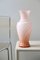 Vaso grande vintage in vetro di Murano rosa H: 38 cm, Immagine 1