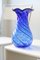 Vase Vintage en Verre de Murano Bleu H: 28 cm 1