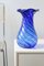 Vase Vintage en Verre de Murano Bleu H: 28 cm 2