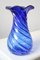 Vase Vintage en Verre de Murano Bleu H: 28 cm 5