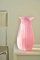 Vaso grande vintage in vetro di Murano rosa alabastro H: 29 cm, Immagine 3