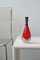 Base de lámpara vintage de cristal rojo de Murano Sommerso H: 22,5 cm, Imagen 2