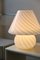 Große weiße Vintage Murano Pilz Lampe H: 40 cm 1