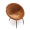 Round Velvet Armchair, 1950s, Image 4