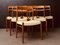 Mid-Century Norwegian Teak Dining Chairs with Paper Cord in Natural Colour, Set of 6 1