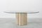 Brass and Travertine Marmol Foot Dining Table, 1960s 2