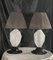 Black Murano Lamps in Bulled Transparent Glass, Set of 2 2