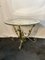 20th Century Gold Forged Iron Round Coffee Table and Eglomized Glass Tray 10