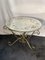 20th Century Gold Forged Iron Round Coffee Table and Eglomized Glass Tray 1