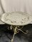 20th Century Gold Forged Iron Round Coffee Table and Eglomized Glass Tray 6