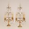 Victorian French Gilt Table Lamps with 4 Lights & Clear Crystal Prism Pendants, Set of 2 10