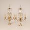 Victorian French Gilt Table Lamps with 4 Lights & Clear Crystal Prism Pendants, Set of 2 3