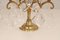 Victorian French Gilt Table Lamps with 4 Lights & Clear Crystal Prism Pendants, Set of 2 6
