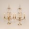 Victorian French Gilt Table Lamps with 4 Lights & Clear Crystal Prism Pendants, Set of 2 4