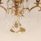 Victorian French Gilt Table Lamps with 4 Lights & Clear Crystal Prism Pendants, Set of 2 2