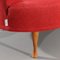 Mid-Century Scandinavian Curved Red Sofa, Image 4