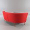 Mid-Century Scandinavian Curved Red Sofa 3