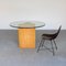 Birch & Glass Top Table, 1970s, Image 10