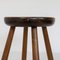 Chestnut Wood Stool, 1970s, Image 5