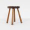 Chestnut Wood Stool, 1970s 11