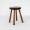 Chestnut Wood Stool, 1970s, Image 10