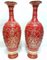 Rote Keramikvasen, 1960er, 2er Set 2
